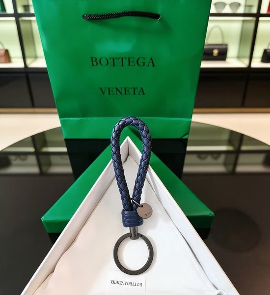 Bottega Veneta BV Woven Lambskin Logo Bag Charm Keychain