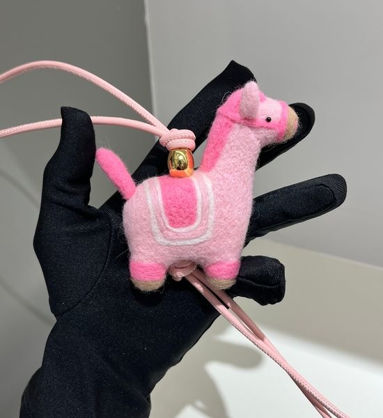 Loewe Pink Felt Horse Pendant Ornament