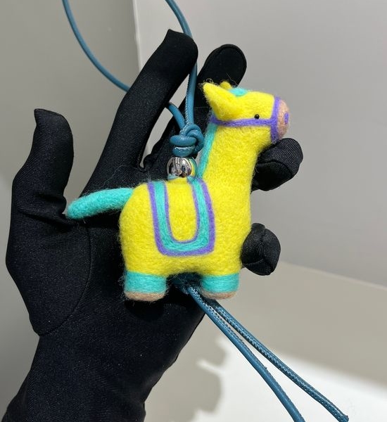 Loewe Yellow Felt Horse Pendant Ornament