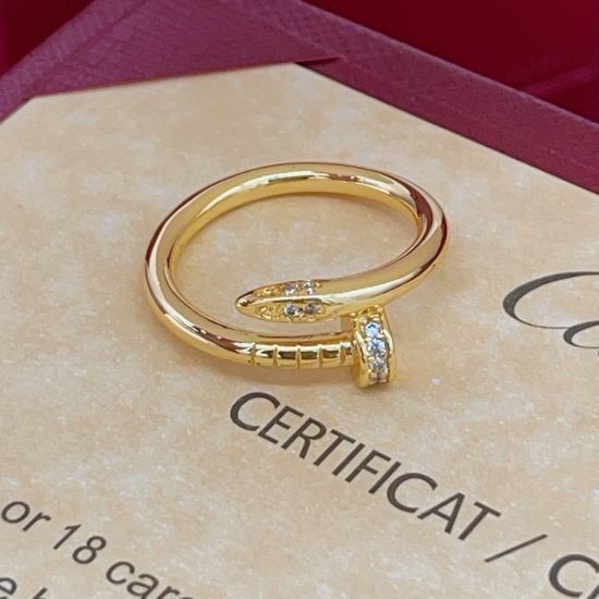 Cartier Gold Nail Design Brass Ring