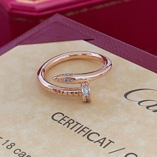 Cartier Rose Gold Nail Design Brass Ring