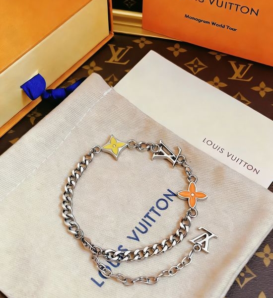 Louis Vuitton LV Floral Metal Bracelet Adjustable Stylish Jewelry