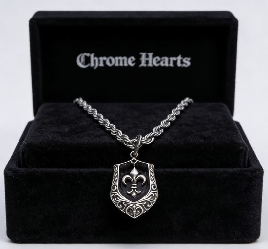 Chrome Hearts Vintage Shield Pendant Twisted Chain
