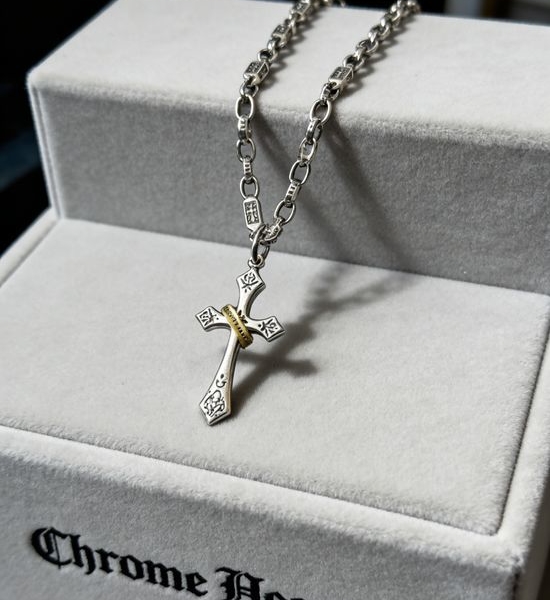 Chrome Hearts Two Tone Cross Pendant Necklace
