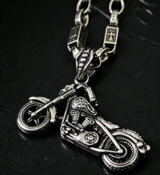 Chrome Hearts Vintage Motorcycle Pendant Chain Necklace