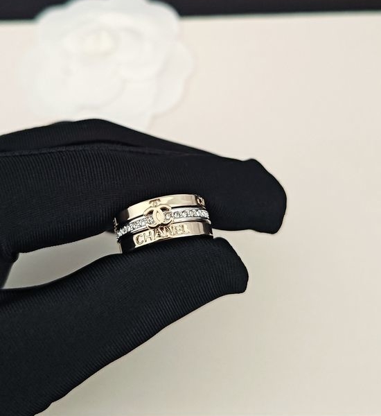 Chanel Two Color Three Piece Ring Set