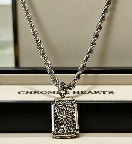 Chrome Hearts Vintage Cross Square Pendant Necklace