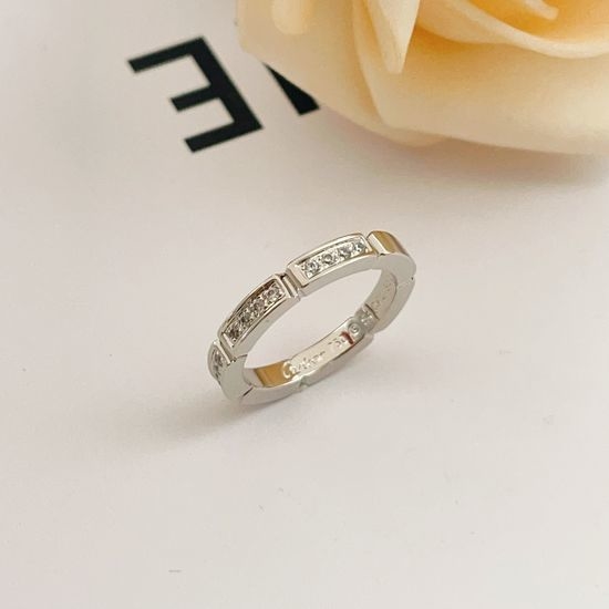 Cartier Silver Half Diamond Ring