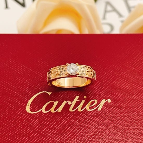 Cartier Rose Gold Diamond Paved Ring