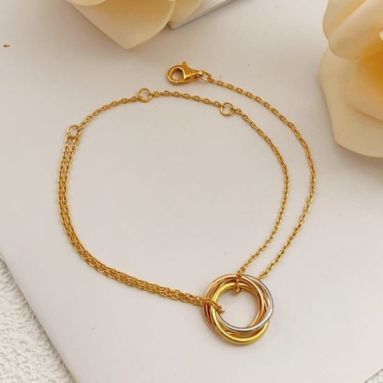 Cartier Gold Two Chain Color Block Bracelet