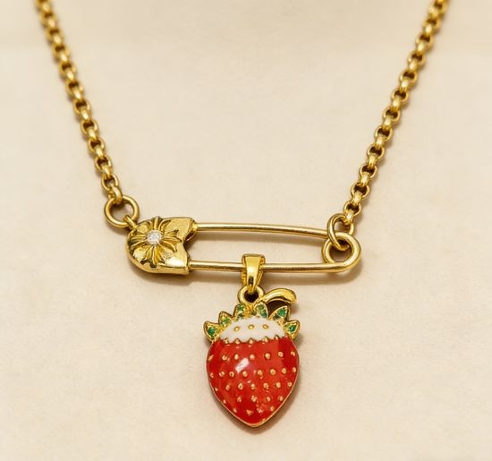 Chrome Hearts Strawberry Pin Pendant Necklace