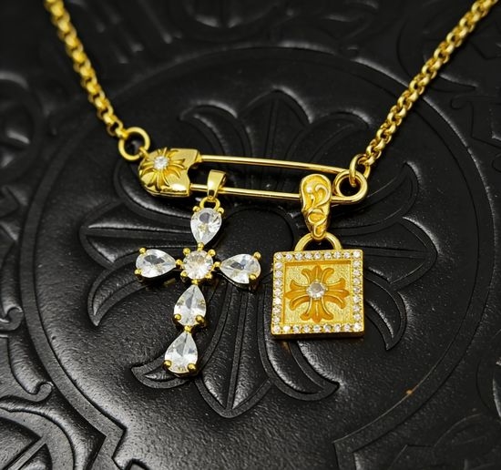 Chrome Hearts Pin Double Pendant Necklace