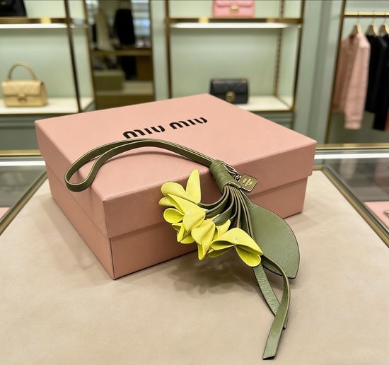 Miu Miu Leather Flower Bag Pendant Charm