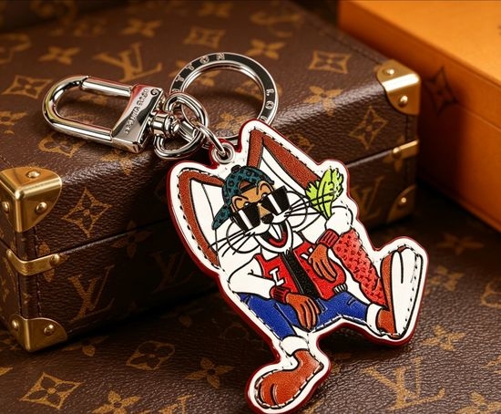 Louis Vuitton LV Bugs Bunny Themed Double-Side Keychain