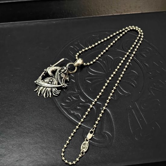 Chrome Hearts Gothic Sickle Shape Pendant Necklace