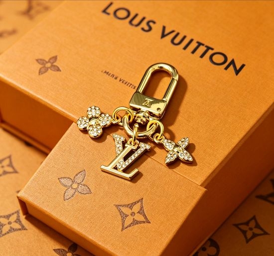Louis Vuitton LV Rhinestone Decorated Keychain Bag Accessory