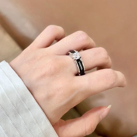 Chanel Delicate Double Letter Shape Ring