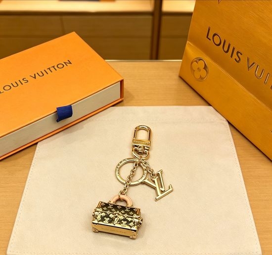 Louis Vuitton LV Mini Handbag Shape Keychain Engraved Pattern
