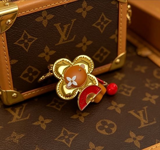Louis Vuitton LV Red Fan Pendant Bag Keychain Ornament
