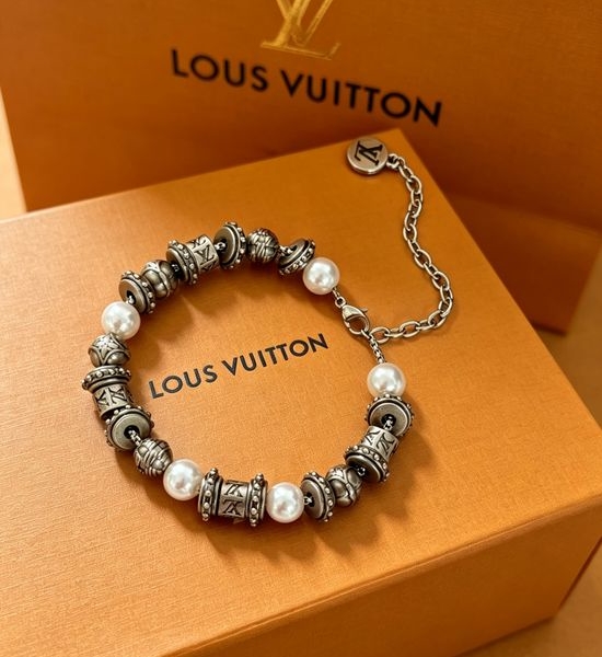 Louis Vuitton LV Vintage Inspired Beaded Bracelet with Monogram