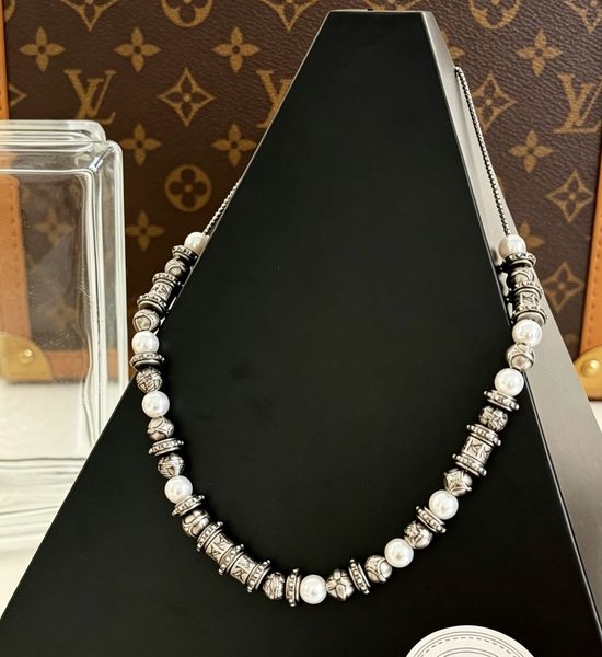Louis Vuitton LV Vintage Inspired Beaded Necklace with Monogram