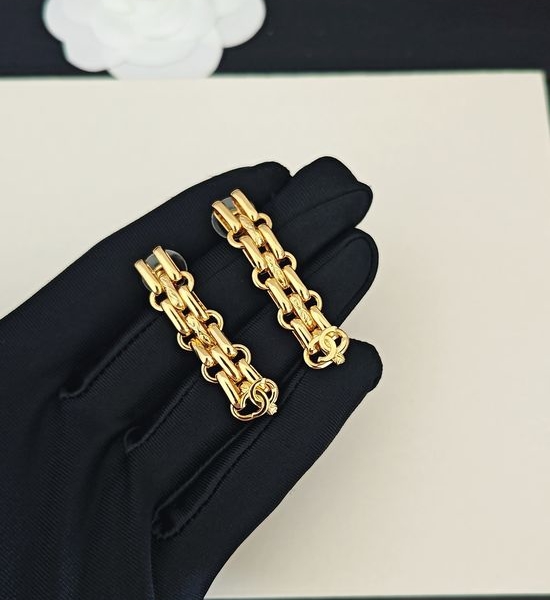 Chanel Three Layer Chain Earrings