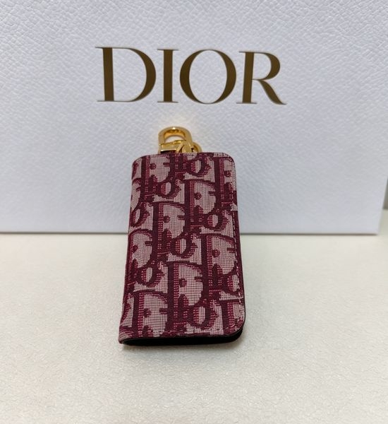 Christian Dior CD Burgundy Monogram Multi-purpose Bag Charm