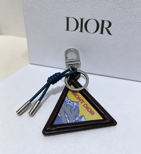 Christian Dior CD Triangular Shaped Keychain Bag Ornament