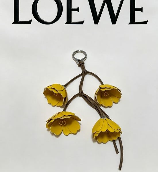 Loewe Yellow Flower Leather Bag Charm Accessory