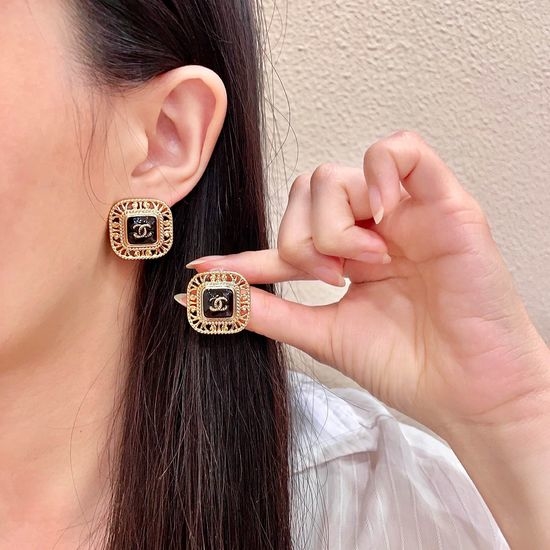 Chanel Delicate Timeless Classic Stud Earrings