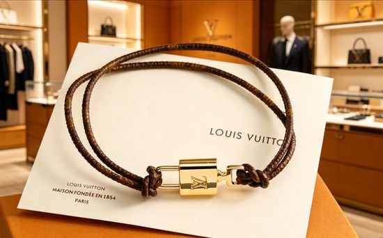 Louis Vuitton LV Lock Pendant Braided Rope Bracelet