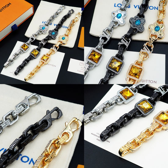 Louis Vuitton LV Collaboration Stone Series Silver Bracelet