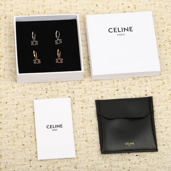 Celine Hollow Logo Drop Earrings