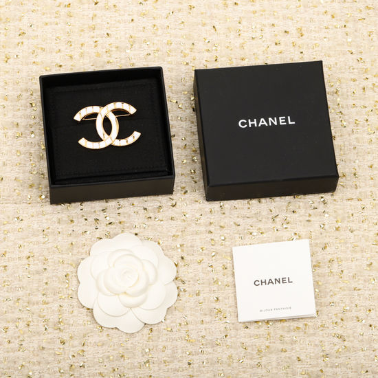Chanel Enamel Striped Classic Brooch