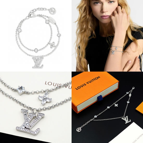 Louis Vuitton LV Rhinestone Letter Bracelet Elegant Decorative