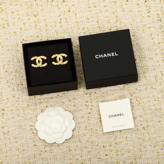 Chanel Textured Star Shaped Stud Earrings