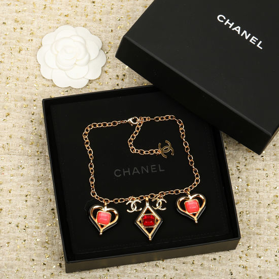 Chanel Adjustable Heart Shape Choker Necklace