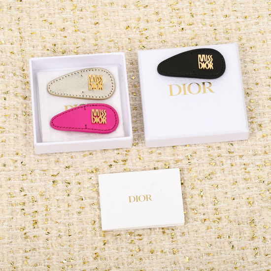 Christian Dior CD Leather Chain Decor All-match Hair Clip