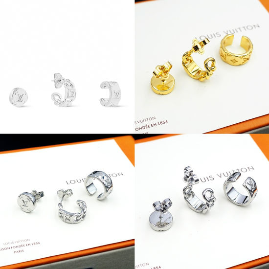 Louis Vuitton LV Brass Hoop and Clip On Earrings