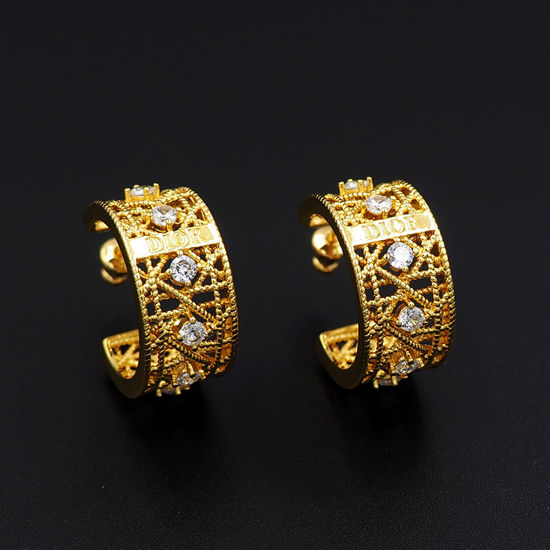 Christian Dior CD Dior Interwoven Hoop Earrings
