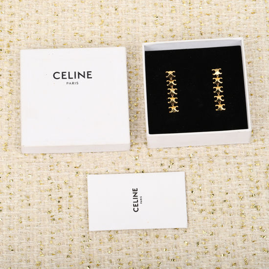 Celine Minimalist Tassel Stud Earrings with Engraving