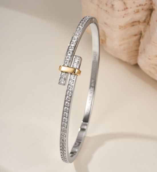 Tiffany & Co. Multi Row Inlaid Diamond Slim Bracelet