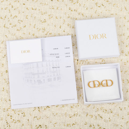 Christian Dior CD Glossy Letter Stud Earrings