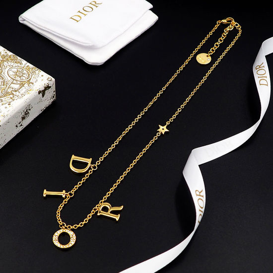 Christian Dior CD Letter Pendant Necklace