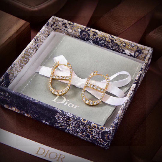 Christian Dior CD Swarovski Pearl Stud Earrings