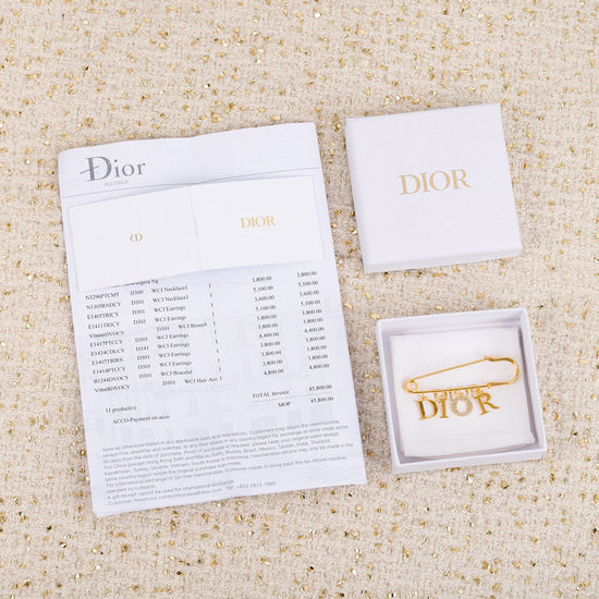Christian Dior CD Delicate Rhinestone Brooch for Daily Wear
