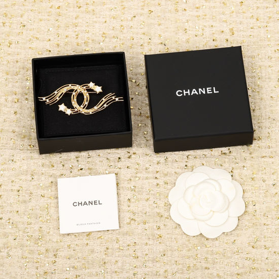 Chanel Delicate Pentagram Rhinestone Brooch