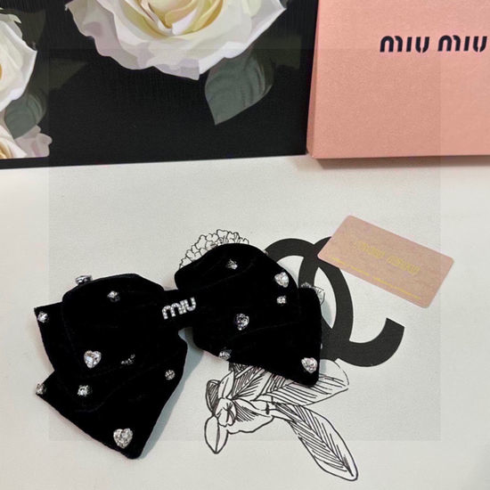 Miu Miu Bow Velvet Hair Clip Elegant Design