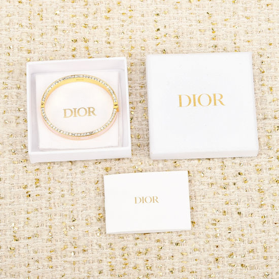 Christian Dior CD Enamel Diamond Bangle Crafted Jewelry
