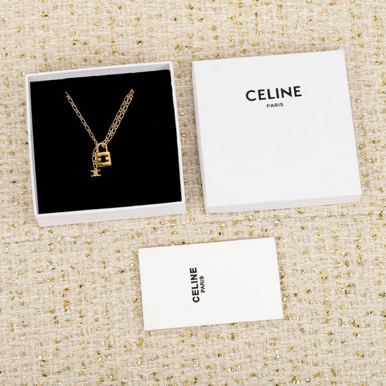 Celine Retractable Hollow Pendant Necklace